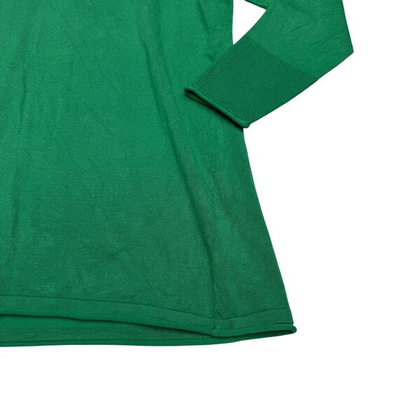 Chico's Green LS Knit Casual Top Women's Lightweight Crewneck, Size 1 /US M - Picture 4 of 8
